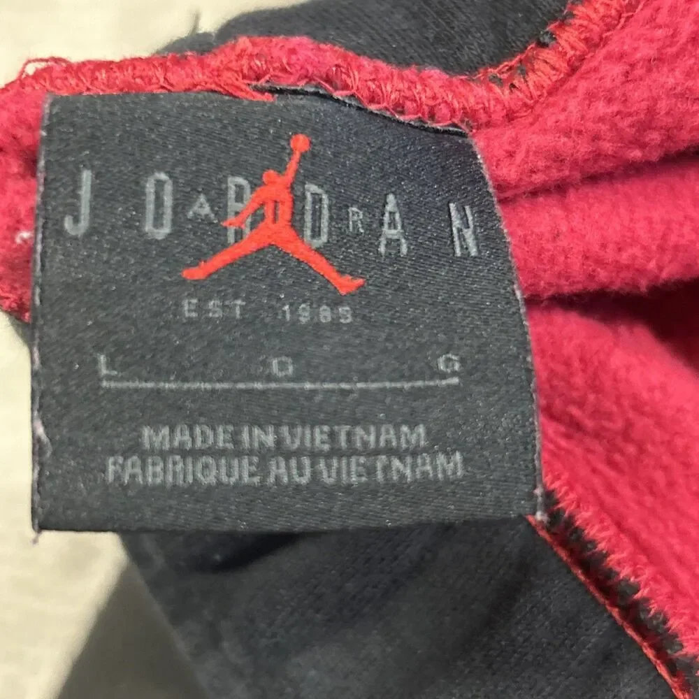 Nike Jordan SweatPants Mens Large Red Jumpman Fleece Joggers Hibiscus DJ0260-652
